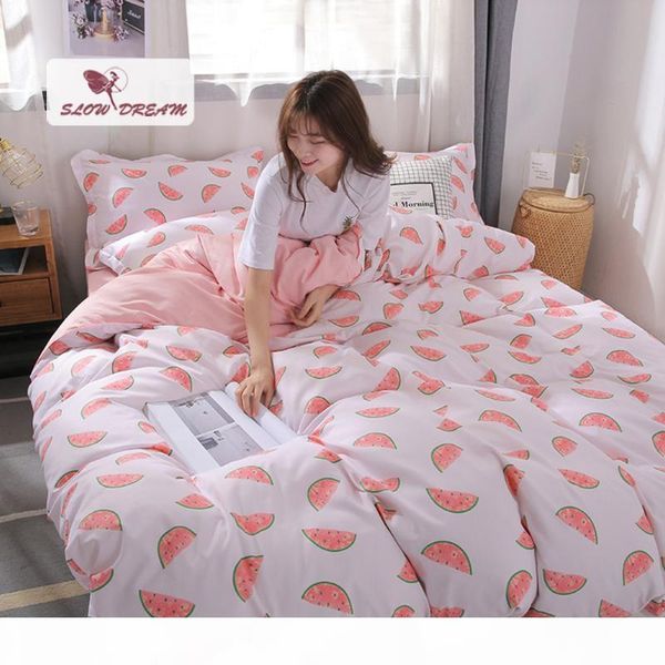 slowdream cartoon bedding set double duvet cover flat sheet lovely soft bed cover pink girl watermelon bed linen set decoration
slowdream cartoon bedding set double duvet cover flat sheet lovely soft bed cover pink girl watermelon bed linen set decoration