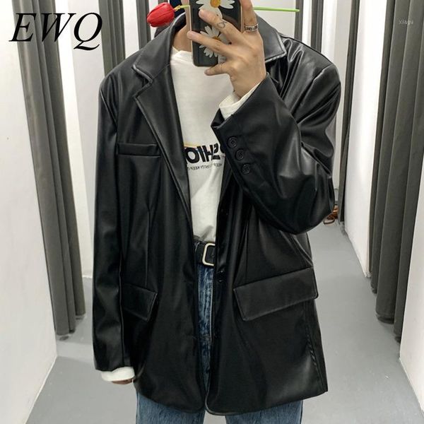 ewq / men's wear 2020 spring fashion new pu leather jacket for male vintage korean style blazer casual loose oversize coat 9y9821, Black
ewq / men's wear 2020 spring fashion new pu leather jacket for male vintage korean style blazer casual loose oversize coat 9y9821, Black