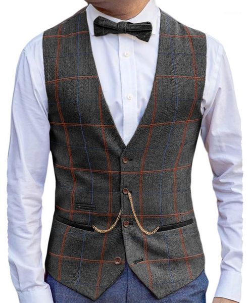 men's vests men's vintage plaid suit vest tweed wool classic v neck waistcoat for groomsmen wedding1, Black;white
men's vests men's vintage plaid suit vest tweed wool classic v neck waistcoat for groomsmen wedding1, Black;white