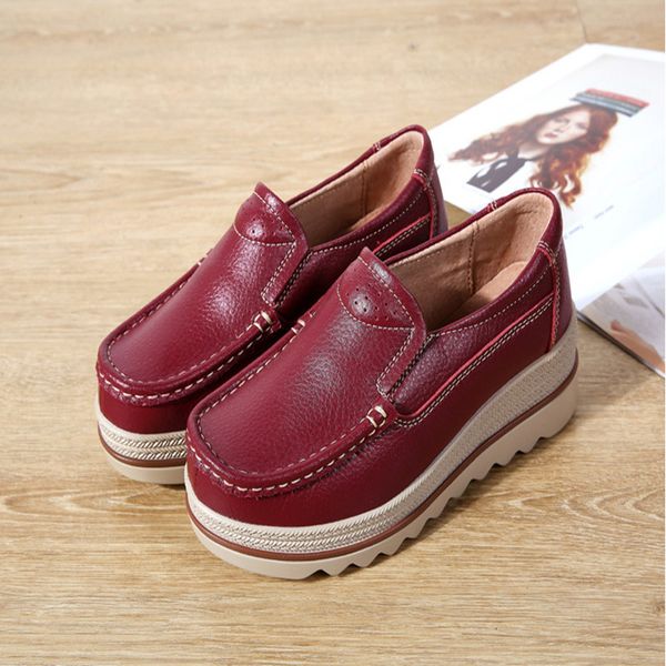 women's platform fashion durable trend lightweight retro female leather shoes increased comfortable flat ladies casual, Red;white
women's platform fashion durable trend lightweight retro female leather shoes increased comfortable flat ladies casual, Red;white