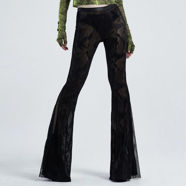 punkrave women's gothic transparent fringe flared long pants daily wear printed python waistband jacquard mesh skinny leggings1, Black;white
punkrave women's gothic transparent fringe flared long pants daily wear printed python waistband jacquard mesh skinny leggings1, Black;white