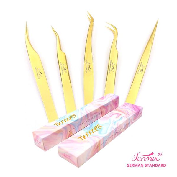 5pcs/set funmix new premium gold color makeup tweezers tweezers for eyelash extension makeup tool
5pcs/set funmix new premium gold color makeup tweezers tweezers for eyelash extension makeup tool