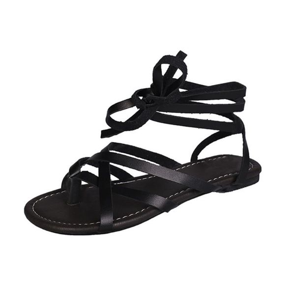 new women lace up gladiator sandals summer beach casual flat flip flops shoes femmes chaussures, Black
new women lace up gladiator sandals summer beach casual flat flip flops shoes femmes chaussures, Black
