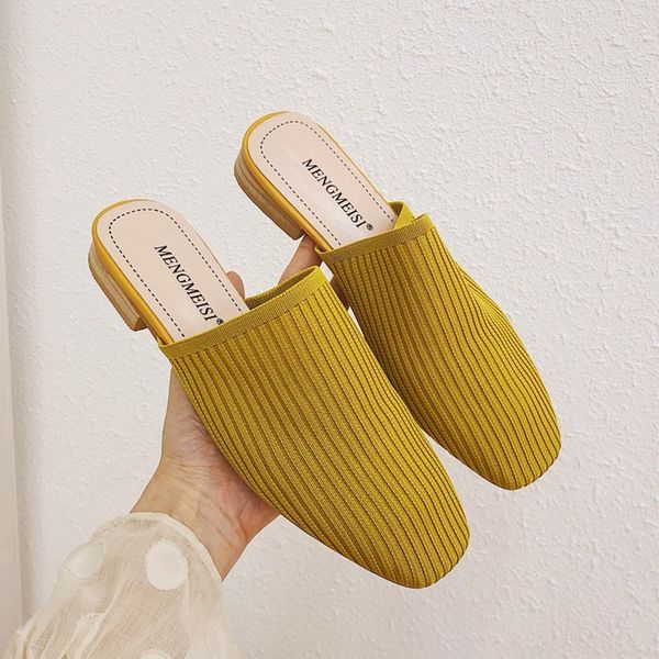 slhjc women mules shoes spring summer slippers low square heel square toe knit fabric stretch slip on slides outside sandals x1020, Black
slhjc women mules shoes spring summer slippers low square heel square toe knit fabric stretch slip on slides outside sandals x1020, Black