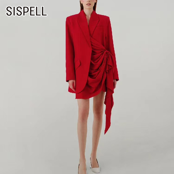 sispell asymmetric ruched woemn's blazer coat patchwork ruffle lapel collar high waist slimming blazeres 2021 fashion new, White;black
sispell asymmetric ruched woemn's blazer coat patchwork ruffle lapel collar high waist slimming blazeres 2021 fashion new, White;black