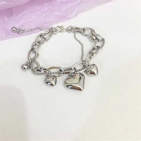 charm bracelets geometric thick chain alloy for women love heart pendant mlultilayer bracelet femme fashion jewelry, Golden;silver
charm bracelets geometric thick chain alloy for women love heart pendant mlultilayer bracelet femme fashion jewelry, Golden;silver