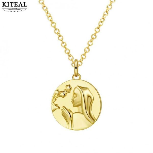 kiteal gift gold color female pendant round coin golden religious pattern collier plastron bijoux, Silver
kiteal gift gold color female pendant round coin golden religious pattern collier plastron bijoux, Silver