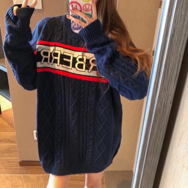 new autumn web celebrity with popular logo b home stripe letters loose version of hemp pattern knitting versatile sweater, White;black
new autumn web celebrity with popular logo b home stripe letters loose version of hemp pattern knitting versatile sweater, White;black