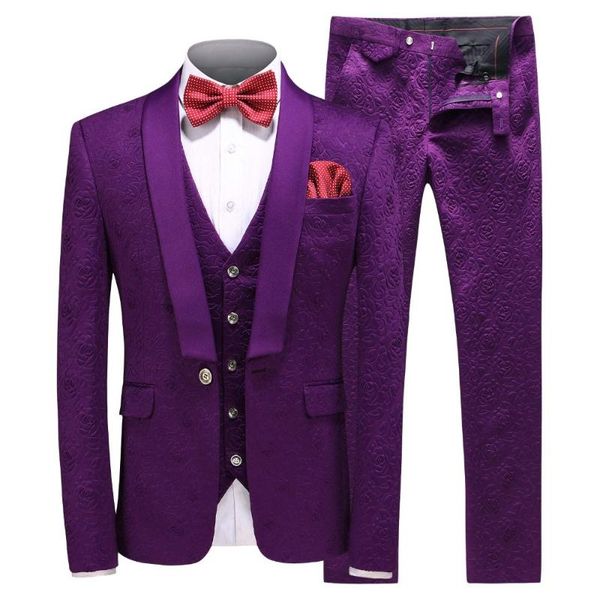 men's suits & blazers mens ivory 2021 three pieces jacquard groom tuxedos shawl lapel men foe wedding stage costume (blazer+vest+pants), White;black
men's suits & blazers mens ivory 2021 three pieces jacquard groom tuxedos shawl lapel men foe wedding stage costume (blazer+vest+pants), White;black