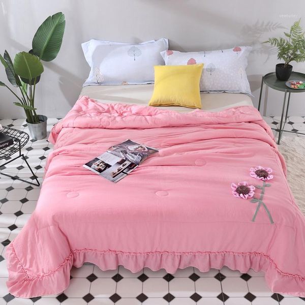 comforters & sets one piece washed cotton summer quilt embroidery thin blanket solid color single double 1.5*2m 2*2.3m a131
comforters & sets one piece washed cotton summer quilt embroidery thin blanket solid color single double 1.5*2m 2*2.3m a131