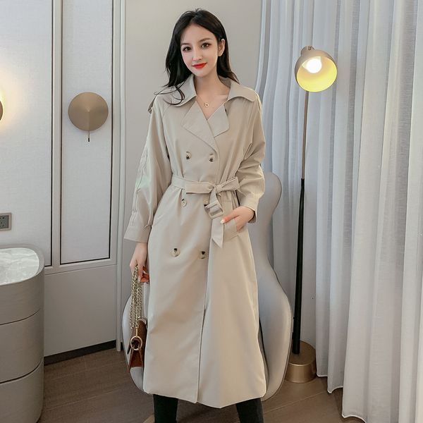 belt windbreaker autumn new korean style women's double-breasted overcoat loose khaki long-sleeved mid-length trench coat z456, Tan;black
belt windbreaker autumn new korean style women's double-breasted overcoat loose khaki long-sleeved mid-length trench coat z456, Tan;black