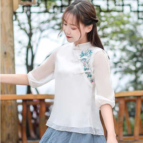 2020 cute sweet new fashion vintage frog white chiffon blouse women mesh shirt chinese style clothing cheongsam qipao shirt1, Red
2020 cute sweet new fashion vintage frog white chiffon blouse women mesh shirt chinese style clothing cheongsam qipao shirt1, Red