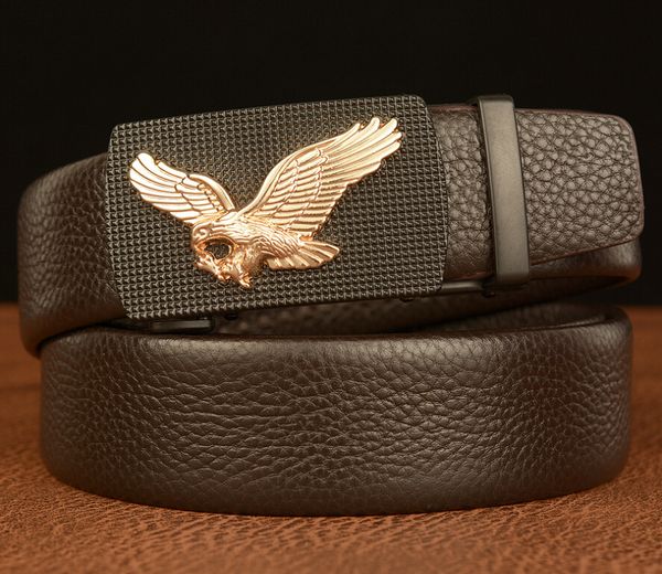 eagle wing automatic buckle belt men's first layer cowhide casual business belt pure cowhide jeans belt, Black;brown
eagle wing automatic buckle belt men's first layer cowhide casual business belt pure cowhide jeans belt, Black;brown