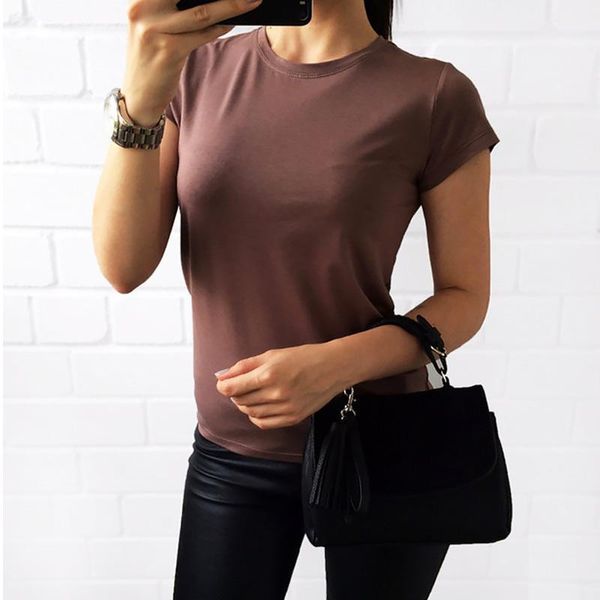 women's t-shirt summer classic basic women girls fashion casual o-neck short sleeve simple solid color t-shirts white blue black tees1
women's t-shirt summer classic basic women girls fashion casual o-neck short sleeve simple solid color t-shirts white blue black tees1