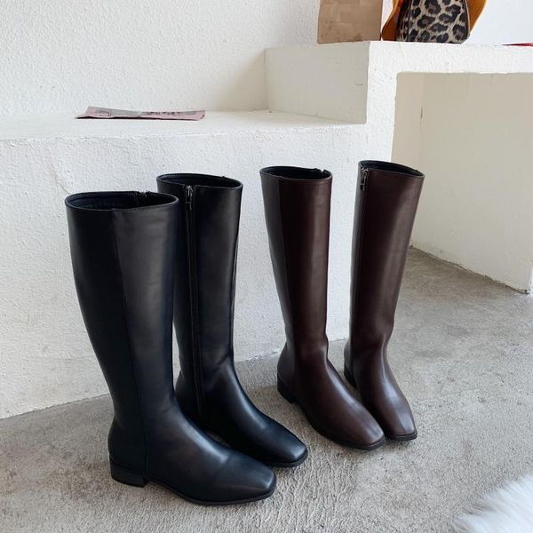 winter new fashion side zipper high boots 2020 korean autumn and low heel thick heel square head knight, Black
winter new fashion side zipper high boots 2020 korean autumn and low heel thick heel square head knight, Black