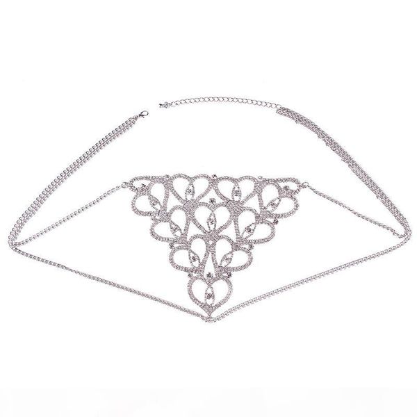 women body chain charm exaggerated luxury crystal underwear belly waist chain statement jewelry for women, Silver
women body chain charm exaggerated luxury crystal underwear belly waist chain statement jewelry for women, Silver