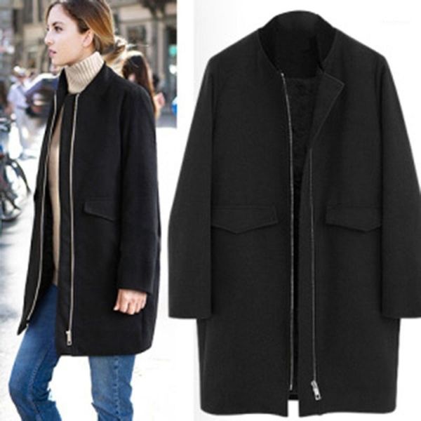 fashion plus size womens winter lapel wool coat zipper trench loose plus overcoat outwear winter warm outwear m8161, Black;brown
fashion plus size womens winter lapel wool coat zipper trench loose plus overcoat outwear winter warm outwear m8161, Black;brown
