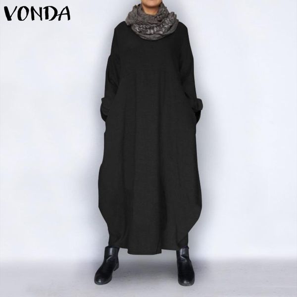 vonda women autumn winter dress casual o neck long sleeve maxi long dress loose autumn sweatshirt plus size bohemian vestidos, Black;gray
vonda women autumn winter dress casual o neck long sleeve maxi long dress loose autumn sweatshirt plus size bohemian vestidos, Black;gray