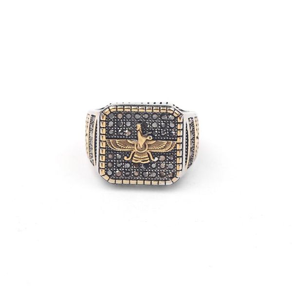 cluster rings zoroastrian ring men vintage faravahar ahura mazda gold silver color black fashion male jewelry gift, Golden;silver
cluster rings zoroastrian ring men vintage faravahar ahura mazda gold silver color black fashion male jewelry gift, Golden;silver