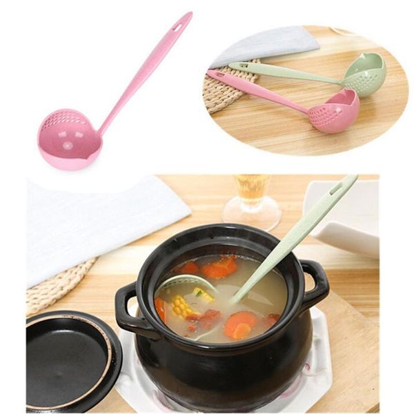 2 in 1 filter colander pot porridge soup long handle big spoon kitchen tool colanders strainers solid color hanging durable
2 in 1 filter colander pot porridge soup long handle big spoon kitchen tool colanders strainers solid color hanging durable