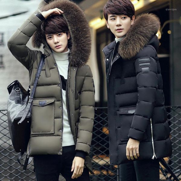 2017 winter new fashion medium-long down coat male slim velvet thickening male large fur collar, Black
2017 winter new fashion medium-long down coat male slim velvet thickening male large fur collar, Black