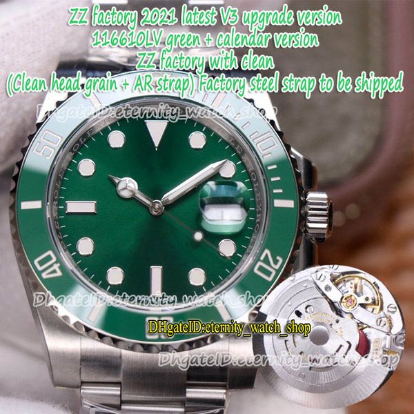 2021 zzf v3 version 904l steel cal.3135 zz3135 automatic clean + arf ss bracelet green dial ceramic bezel 116610 mens watch eternity watches, Slivery;brown
2021 zzf v3 version 904l steel cal.3135 zz3135 automatic clean + arf ss bracelet green dial ceramic bezel 116610 mens watch eternity watches, Slivery;brown