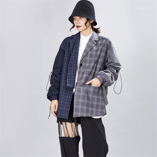 women's suits & blazers 2021 spring autumn fashion retro small suit women two-color plaid stitching layered jacket tide h004731, White;black
women's suits & blazers 2021 spring autumn fashion retro small suit women two-color plaid stitching layered jacket tide h004731, White;black