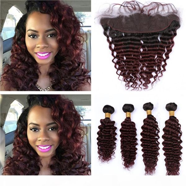 #1b 99j wine red ombre deep wave 4bundles peruvian hair wefts with frontal burgundy ombre human hair weaves with 13x4 lace frontal closure, Black;brown
#1b 99j wine red ombre deep wave 4bundles peruvian hair wefts with frontal burgundy ombre human hair weaves with 13x4 lace frontal closure, Black;brown
