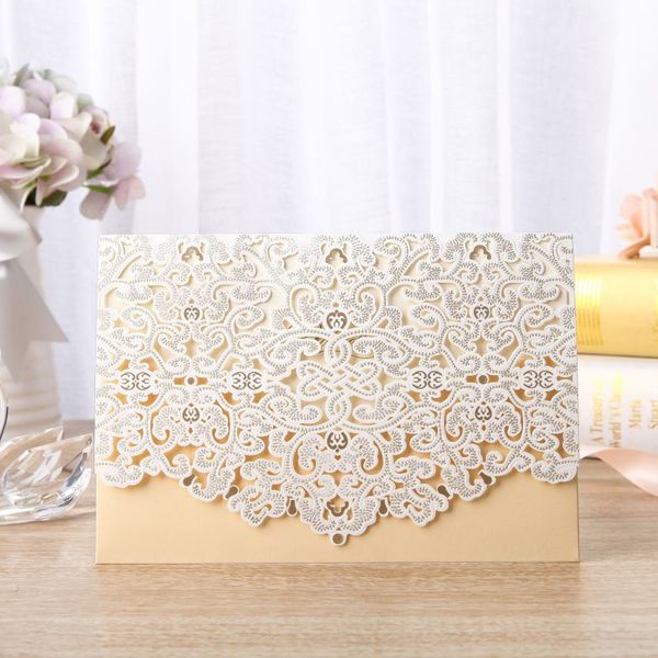 50pcs gold white laser cut luxury flora wedding invitations card elegant mariage personalise envelopes wedding party decoration t200115
50pcs gold white laser cut luxury flora wedding invitations card elegant mariage personalise envelopes wedding party decoration t200115