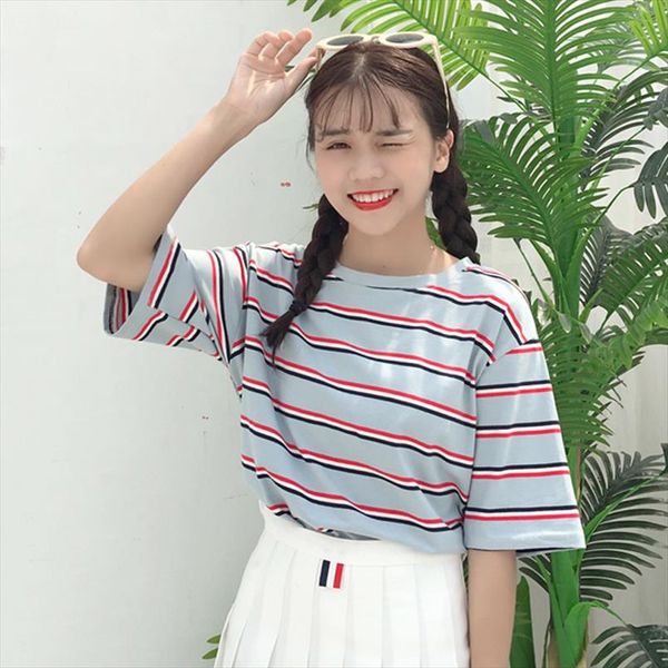 korean o neck t shirt women kawaii pink striped harajuku tshirt summer short sleeve casual loose t shirts camiseta feminina, White
korean o neck t shirt women kawaii pink striped harajuku tshirt summer short sleeve casual loose t shirts camiseta feminina, White