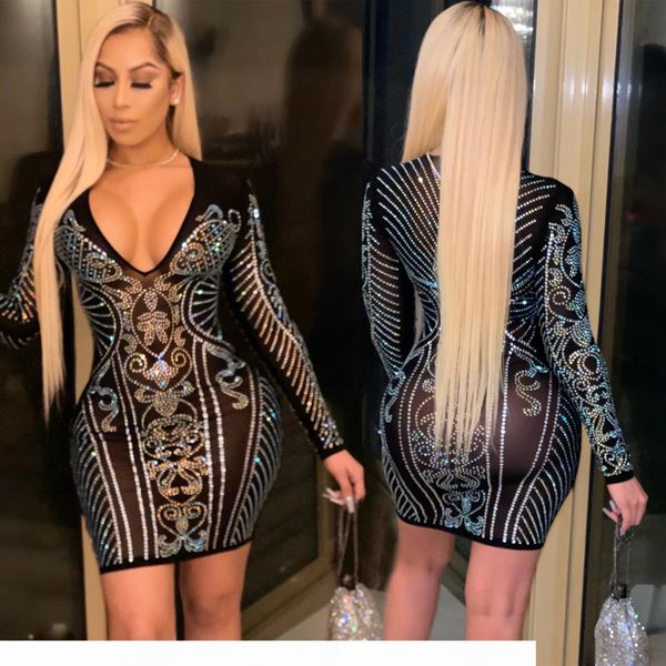 glitter crystal sheer mesh patchwork bodycon dress woman v neck long sleeve perspective night club party vestido, Black;gray
glitter crystal sheer mesh patchwork bodycon dress woman v neck long sleeve perspective night club party vestido, Black;gray