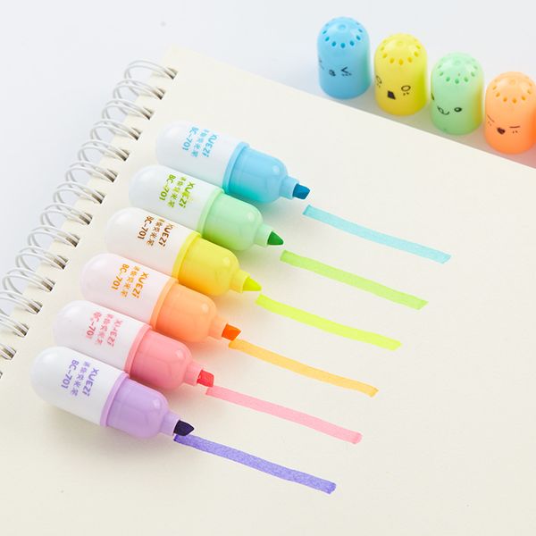 6 pcs/lot Cute Capsules Vitamin Pill Highlighter Pens Kawaii Kids Drawing Painting Color Art Marker Pen School Office Stationery
6 pcs/lot Cute Capsules Vitamin Pill Highlighter Pens Kawaii Kids Drawing Painting Color Art Marker Pen School Office Stationery