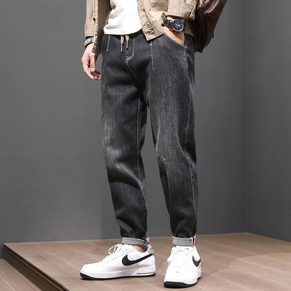 fashion streetwear men jeans loose fit retro black gray elastic cargo pants japanese vintage designer hip hop harem trousers, Blue
fashion streetwear men jeans loose fit retro black gray elastic cargo pants japanese vintage designer hip hop harem trousers, Blue