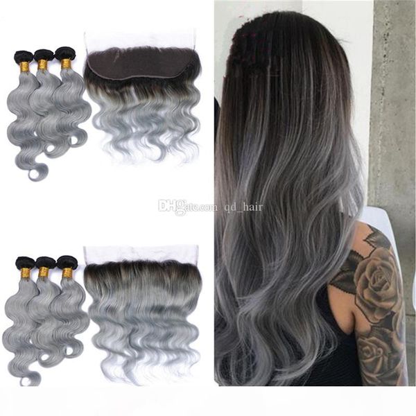 # 1b серый body wave human пучки волос с кружевом фронтальная 13x4 dark roots уха до уха полный шнурок лобной с ombre цвет, Black;brown
# 1b серый body wave human пучки волос с кружевом фронтальная 13x4 dark roots уха до уха полный шнурок лобной с ombre цвет, Black;brown