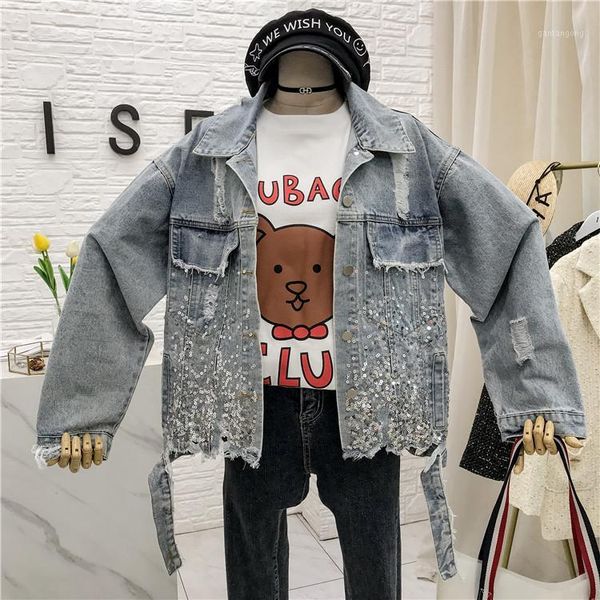 0228 women's 2020 new loose fashion heavy industry sequin design sense hole denim jacket tide1, Black;brown
0228 women's 2020 new loose fashion heavy industry sequin design sense hole denim jacket tide1, Black;brown