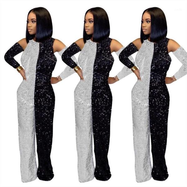 party halter jumpsuit color patchwork sequins rompers womens jumpsuit autumn winter clubwear outfits1, Black;white
party halter jumpsuit color patchwork sequins rompers womens jumpsuit autumn winter clubwear outfits1, Black;white