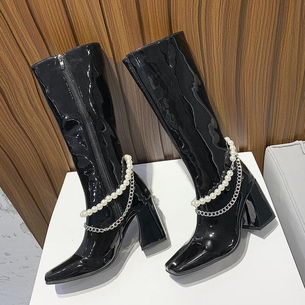 2020 зима лакированные сапоги для женщин площади головы высокие каблуки высокие кожаные сапоги сверху жемчуг роскошный highheel тенис femini, Black
2020 зима лакированные сапоги для женщин площади головы высокие каблуки высокие кожаные сапоги сверху жемчуг роскошный highheel тенис femini, Black