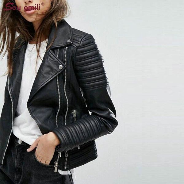 women's leather & faux double chain jacket women punk moto coat black pink biker jaquetas couro casaco chaqueta cuerina mujer
women's leather & faux double chain jacket women punk moto coat black pink biker jaquetas couro casaco chaqueta cuerina mujer