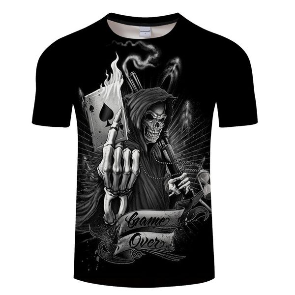 poker skull 3d men's t-shirt black printing short sleeve european size, White;black
poker skull 3d men's t-shirt black printing short sleeve european size, White;black