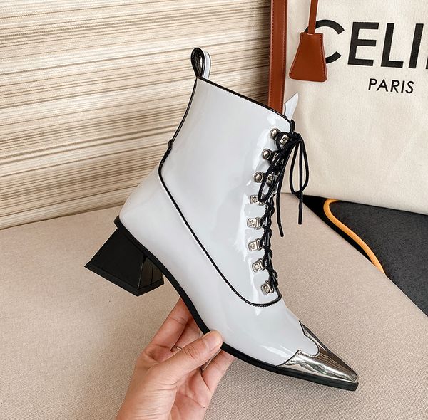 2021 new metal decoration women's winter boots genuine leather poined toe thick heels pumps working night club shoes woman 3gr1, Black
2021 new metal decoration women's winter boots genuine leather poined toe thick heels pumps working night club shoes woman 3gr1, Black