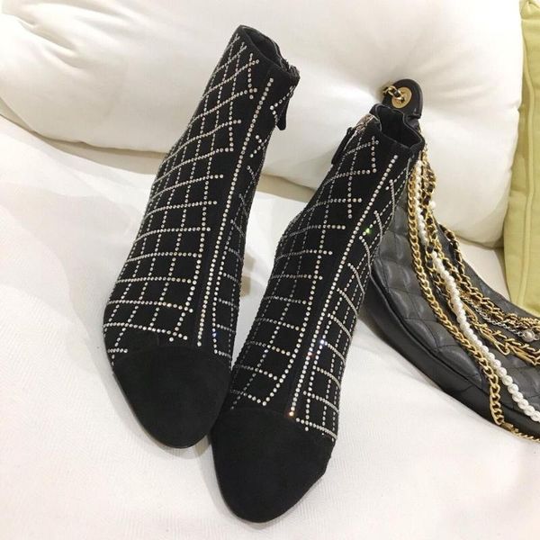 2020 fashion new women's boots rhinestone high-end atmosphere elegant short boots banquet thick heel pointed toe high heel, Black
2020 fashion new women's boots rhinestone high-end atmosphere elegant short boots banquet thick heel pointed toe high heel, Black