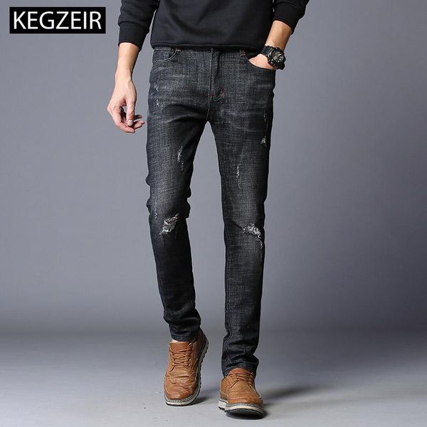 men's jeans kegzeir stretch mens designer fashion slim fit denim trousers men black ripped casual hombre, Blue
men's jeans kegzeir stretch mens designer fashion slim fit denim trousers men black ripped casual hombre, Blue