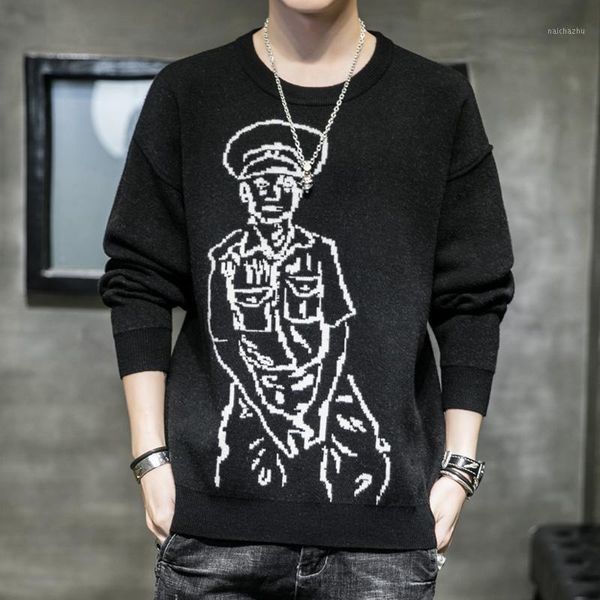 autumn winter men sweaters patterned character causal solid color comfortable soft pullover brand male slim fit clothing1, White;black
autumn winter men sweaters patterned character causal solid color comfortable soft pullover brand male slim fit clothing1, White;black