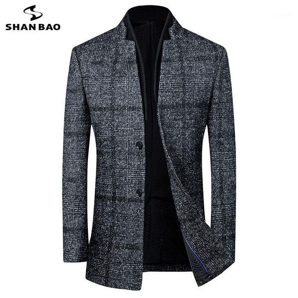 shan bao winter thick and warm men's slim long plaid wool coat luxury business gentleman elegant casual gray coat zipper pocket1, Black
shan bao winter thick and warm men's slim long plaid wool coat luxury business gentleman elegant casual gray coat zipper pocket1, Black