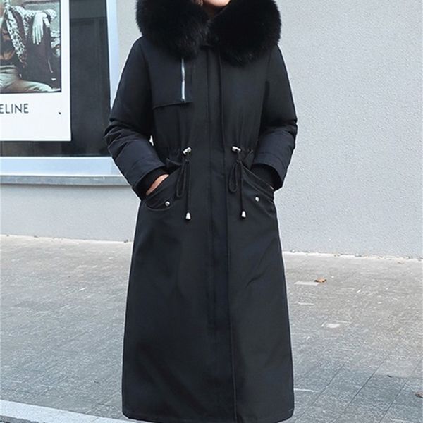 women detachable winter large fur hooded parkas 2020 x-long winter jacket women fur lined thick coat women oversize lj201202, Black
women detachable winter large fur hooded parkas 2020 x-long winter jacket women fur lined thick coat women oversize lj201202, Black