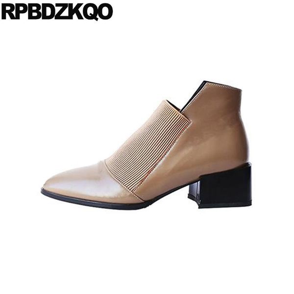 boots brown japanese slip on block shoes fur short brand women winter genuine leather faux chunky pointed toe autumn booties, Black
boots brown japanese slip on block shoes fur short brand women winter genuine leather faux chunky pointed toe autumn booties, Black