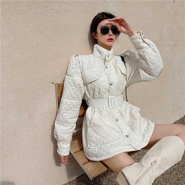 light down mid long 2020 winter new waist tie slim cotton padded jacket female, Black
light down mid long 2020 winter new waist tie slim cotton padded jacket female, Black