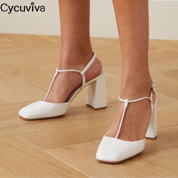 new square toe high heel shoes t-strap chunky heels women sandals patent leather summer white shoes party dress woman, Black
new square toe high heel shoes t-strap chunky heels women sandals patent leather summer white shoes party dress woman, Black