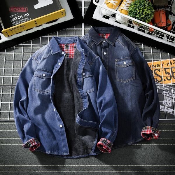 autumn winter newly fashion men shirts designer retro blue thick velvet denim shirt british style casual warm camisa hombre1, White;black
autumn winter newly fashion men shirts designer retro blue thick velvet denim shirt british style casual warm camisa hombre1, White;black