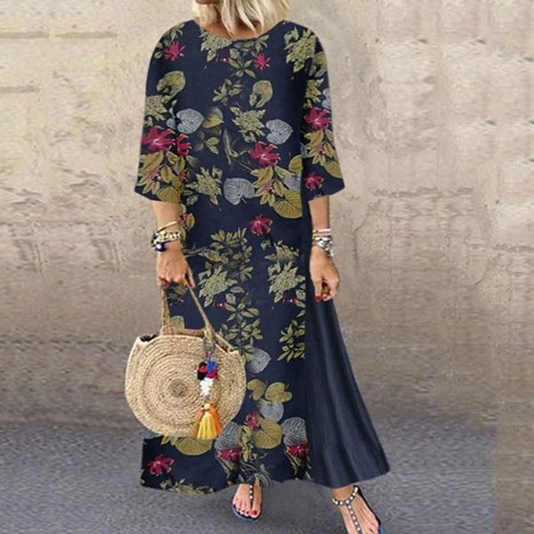 women's plus size a line dress floral round neck print 3/4 length sleeve fall summer casual maxi long dress causal daily dress q9en#, Black
women's plus size a line dress floral round neck print 3/4 length sleeve fall summer casual maxi long dress causal daily dress q9en#, Black